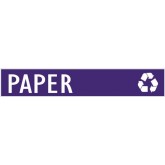 Outdoor Recycling Decal for GeoCube Recycling Receptacle - White on Clear, “PAPER”